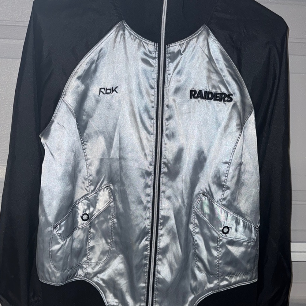 Reebok Raiders Silver and Black Jacket